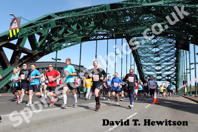 Runners going across Wearmouth Bridge during the Sunderland City 10k Road Race.